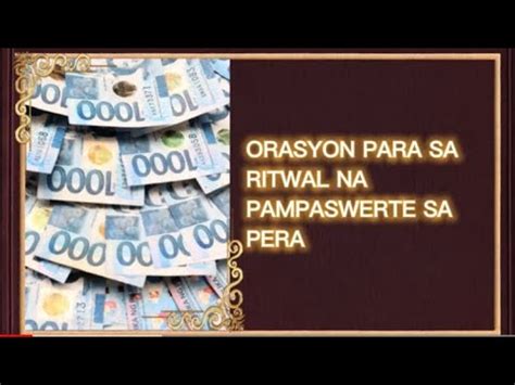 latin orasyon pampaswerte|ORASYON para LAPITIN ng PERA .